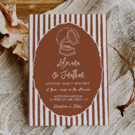 Terracotta Retro Hand Painted Wedding 招待状