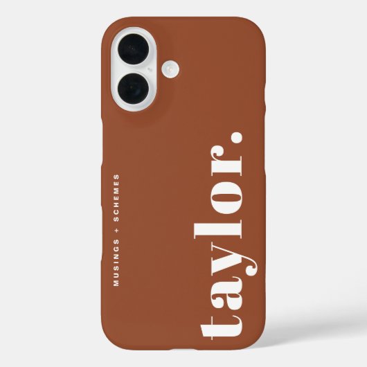 Terracotta Retro Typography Personalized Case-Mate iPhoneケース (裏面)