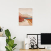Terracotta River Abstract Wall Art for Living Room ポスター (ホームオフィス)