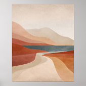 Terracotta River Abstract Wall Art for Living Room ポスター (正面)