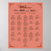 Terracotta Rust Alphabetical Wedding Seating Chart ポスター (正面)