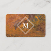 Terracotta Rust Metallic Texture Monogram Initial 名刺 (正面)