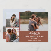 Terracotta Rust Photo日付カードを保存 セーブザデート (正面/裏面)