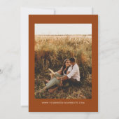 Terracotta Rust Photo Save the Dates招待状 招待状 (裏面)