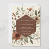 Terracotta Rustic Bloom Wedding 招待状 (正面)