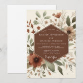 Terracotta Rustic Bloom Wedding 招待状 (正面/裏面)