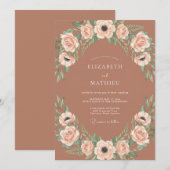 Terracotta Rustic Bohemian Wedding 招待状 (正面/裏面)