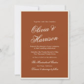 Terracotta Rustic Chic Modern Wedding Invitation 招待状 (正面)