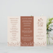 Terracotta Rustic Fall Wildflower Wedding Program (スタンド正面)