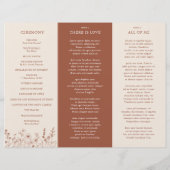 Terracotta Rustic Fall Wildflower Wedding Program (裏面)