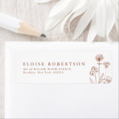Terracotta Rustic Floral Fall Wildflower  Address ラベル (インサイチュ)