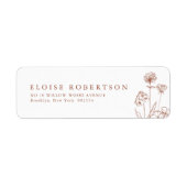 Terracotta Rustic Floral Fall Wildflower  Address ラベル (正面)