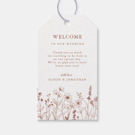 Terracotta Rustic Floral Fall Wildflower Wedding ギフトタグ