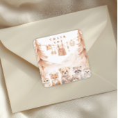 Terracotta Rustic Forest Baby Shower Thank You スクエアシール