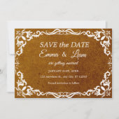 Terracotta Rustic Papel Picado – Save the Date セーブザデート (正面)