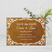 Terracotta Rustic Papel Picado – Save the Date セーブザデート (スタンド正面)