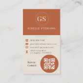 Terracotta Sage Green Photo QR Code 名刺 (裏面)