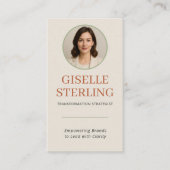 Terracotta Sage Green Photo QR Code 名刺 (正面)