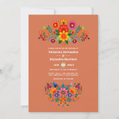 Terracotta & Sage Mexican Folk Art Fiesta Wedding 招待状 (正面)
