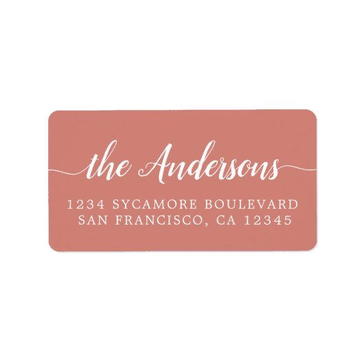 Terracotta Script Family Return Address Label ラベル (正面)