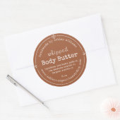TerraCotta Script Handmade Body Butter Label ラウンドシール (封筒)