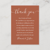 Terracotta Script Thank You Wedding プレイスカード (正面)