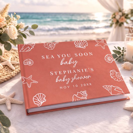 Terracotta Sea You Soon Beach Baby Shower ゲストブック