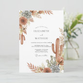 Terracotta Serene Southwestern Wedding 招待状 (スタンド正面)