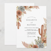 Terracotta Serene Southwestern Wedding 招待状 (正面/裏面)