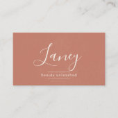 Terracotta Simple Boho QR Code Beauty Professional 名刺 (正面)