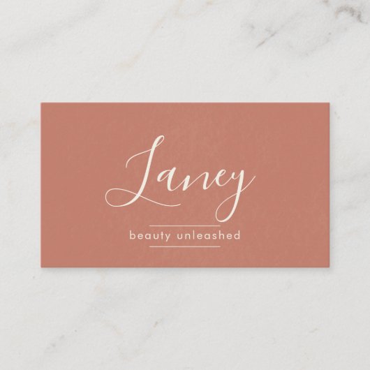 Terracotta Simple Boho QR Code Beauty Professional 名刺 (正面)