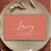 Terracotta Simple Boho QR Code Beauty Professional 名刺