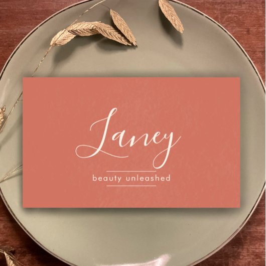 Terracotta Simple Boho QR Code Beauty Professional 名刺