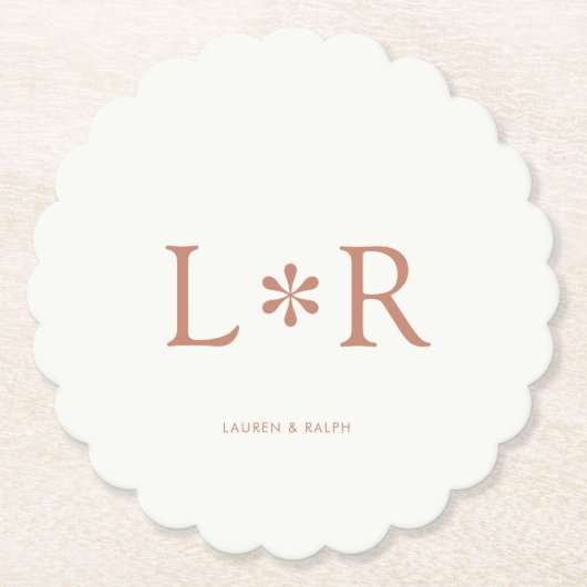 Terracotta | Simple Chic Couple ペーパーコースター (正面)