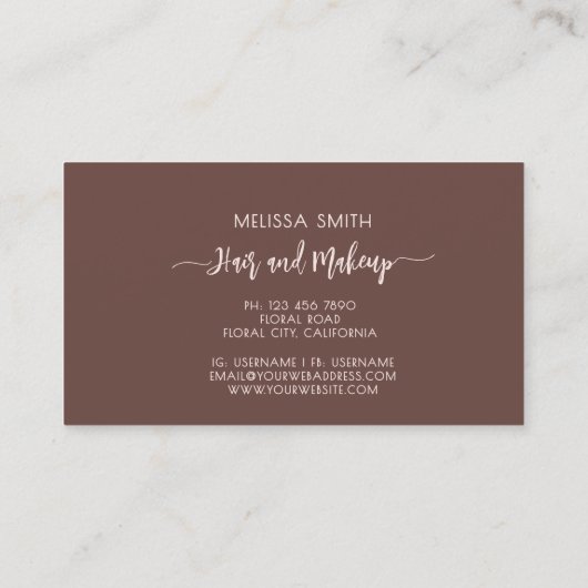 Terracotta Simple Monogram 名刺 (裏面)