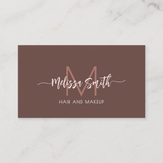 Terracotta Simple Monogram 名刺 (正面)