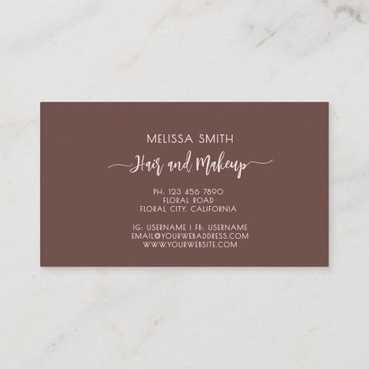 Terracotta Simple Monogram 名刺 (裏面)