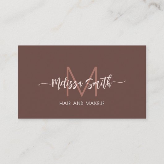 Terracotta Simple Monogram 名刺 (正面)