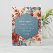 Terracotta & Slate Painterly Wedding 招待状 (スタンド正面)