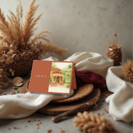 Terracotta Spanish Hacienda Destination guest card サンキューカード