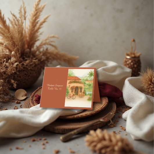 Terracotta Spanish Hacienda Destination guest Card サンキューカード