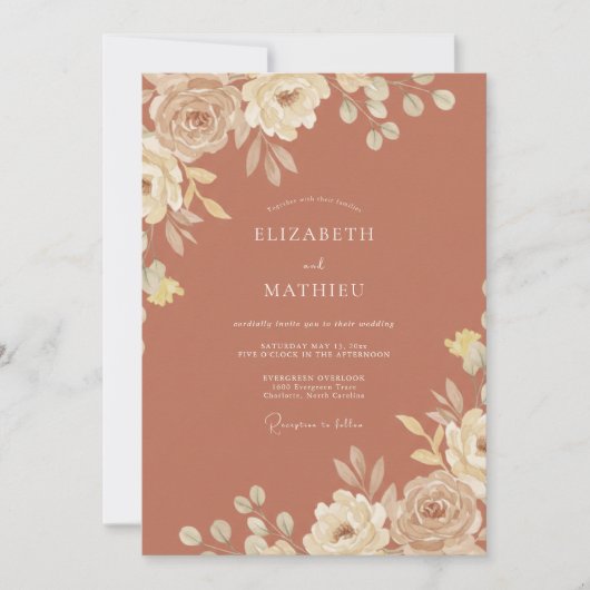 Terracotta Splendid Autumn Wedding 招待状 (正面)