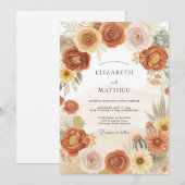 Terracotta Splendid Desert Wedding 招待状 (正面/裏面)