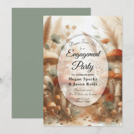 Terracotta Toadstool Woodland Magic Engagement 招待状
