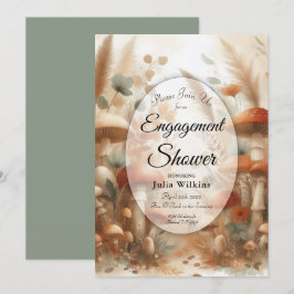 Terracotta Toadstool Woodland Magic Engagement 招待状