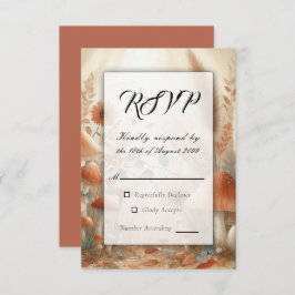 Terracotta Toadstool Woodland Magic Wedding 出欠カード