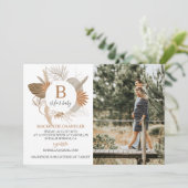 Terracotta Tropical Boho Bはベビー写真 招待状 (スタンド正面)