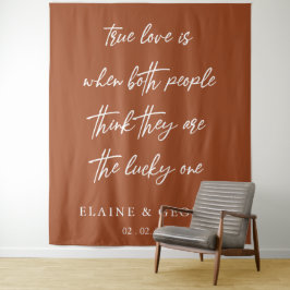 Terracotta True Love is 結婚's Photo Backdrop タペストリー