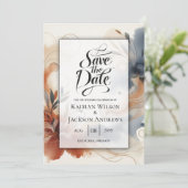  Terracotta Twilight and Navy Blooms Save the Date セーブザデート (スタンド正面)