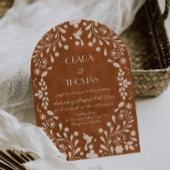 Terracotta Vintage Mexican Wedding Invitation 招待状